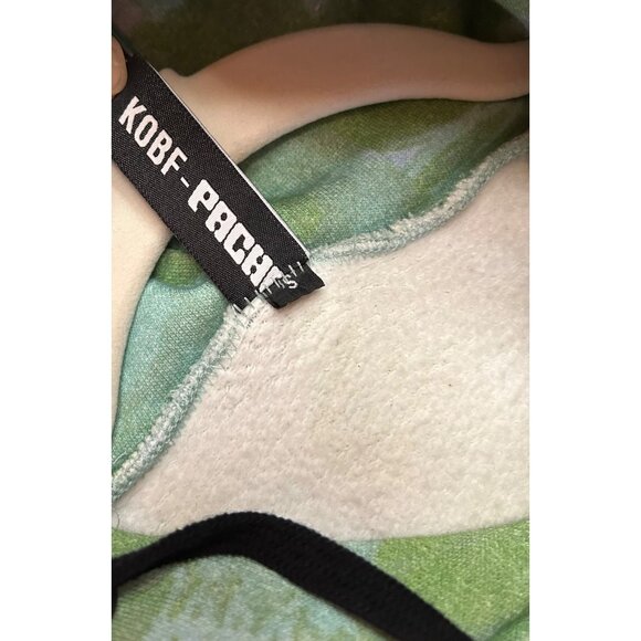 EIVISSA KOBF-PACHA Womens Green & Purple Cloverleaf Hoodie Sweatshirt Size Small - Picture 4 of 9